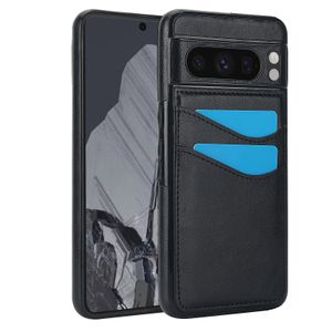 Shockpereper Litchi Leather Card держатель кошелек, Slim Matte Card Slots Protective Phone Cover для Google Pixel 8 Pro 8a, Pixel 6a