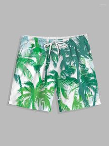 Mäns shorts 2024 Seaside Hawaiian Style Summer Vacation Casual Beach Pool Aktiviteter Löst kokosnötträdtryck