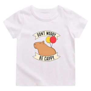 T-shirts Capybara Fashion Comic T-shirt tryckt grafisk komisk t-shirt mjuk kort ärm 100% bomullspojkar/flickor t-shirt extra stor t-shirtl2404