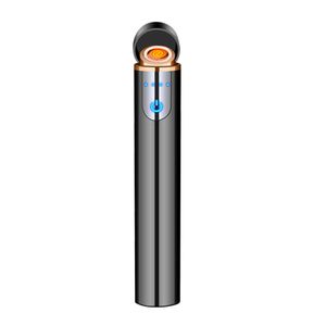 Cylindrical Power Display Rechargeable Lighter Can Be Put Into Cigarette Case Tungsten Cigarette Lighter