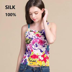 Tank da donna Silk Flower Stampa in maglia cami per donne Summer Top Fashion Tops Whites Cance Shirt Abbigliamento da donna Abbigliamento Sexy Outfit sexy