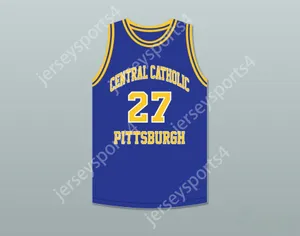 CUSTOM NAY Name Mens Youth/Kids JACK TWYMAN 27 CENTRAL CATHOLIC HIGH SCHOOL PITTSBURGH VIKINGS BLUE BASKETBALL JERSEY TOP Stitched S-6XL