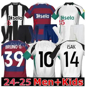 Kids Kit 2024 Newcaslte Soccer Jerseys Bruno G. Joelinton Football 24 25 Tonali Shirts Years Isak Nufc Uniteds Maximin Wilson Size S-XXL