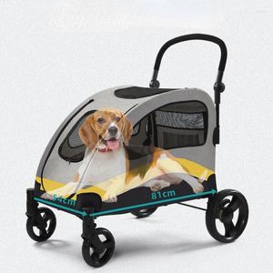 Dog Carrier Large Lightweight Pet Cart With Front And Rear Door Design Foldable Cat Stroller Bearing 60kg Walking Strollers