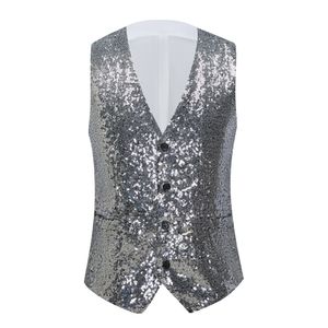 Erkek Steampunk Yelek Tek Göğüslü V Boyun Düğün Yelek Erkekler Smokin Aristokrat Yelekler Gilet Erkek Sequin Weistcoat 240428