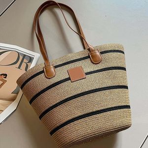 Bolsa de palha de fim de semana bolsas de manga grande sacos de designer saco de praia de verão bolsa de ombro de grande capacidade bolsa bolsa lafite tecer couro bolsas de viagem de couro