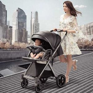 Strollers# Luxury baby stroller with four wheels for sitting or lying down shock-absorbing lightweight Q240429