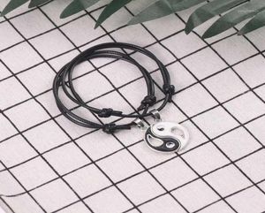 チャームブレスレットYin Yang Tai Chi Bracelet for women of men signip friends革張りロープペンダントbffカップルジュエリーギフト14660934