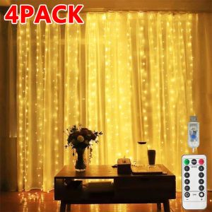 Dekoracje 14 PACK LED LIDY Straż Usb Fairy Dekoracja Lampa wakacyjna 3M Garland 8 Tryb na dom w ogrodzie świąteczny ślub świąteczny