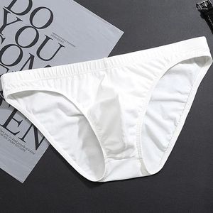 Underpants Men's Briefs Cotton Solid Color Panties Man Breathable Underwear Sexy Low Waist Elastic Comfortable Black White Grey