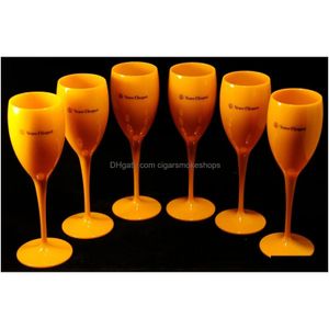 Wine Glasses 6 X Champagne Orange Flutes New Parties And Picnics Acrylic Unbreakable Cups Drop Delivery Home Garden Kitchen, Dining Ba Dhllh