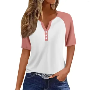 Women's Tanks T Shirt Tee Print Button Raglan Sleeve Daily Weekend Fashion Basic V Neck Regular Top Ropa De Mujer Ofertas Coquette Y2k