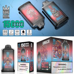 Bangbox 15000 Puflar Tek Kullanımlık E-Cigette Bang 15k 12 Film Seçin 0% 2% 3% 5% 25ml 650mAh Mesh Bobin Duman Vape Kalem