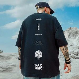 Men's T-Shirts American letters SACRED printed mens T-shirt hip-hop breathable cotton T-shirt summer casual short sleeved Y2K street clothing topL2404