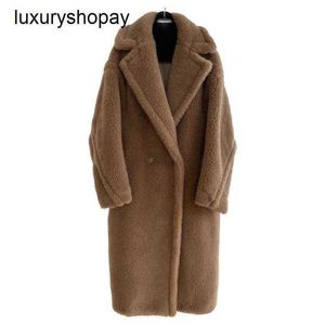 Maxmaras Teddy Bear Coat Womens Cashmere Coats Wool Winter 2024 New m Family Particle Integrated Mid Length Sma