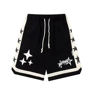 Calça masculina shorts esportivos imprimindo as calças de verão de cordas de cordão casual