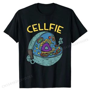 Camisetas masculinas Cell Fie Funny Science Biology Professor Tops Ts Ts desconto de algodão casual camisetas top top t240425