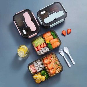 Bento scatole per il pranzo trasparente per bambini Contenitore di stoccaggio alimentare con coperchi Snack alimentare a microonde a prova di perdite Snack bento box in stile giapponese