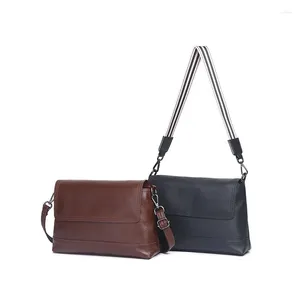 Drawstring Women's Bag Gewnuine Leather Crossbody Bags Female Double Strap Design Messenger Shoulder Underarm 2024 Fashion Lady Trendy