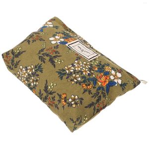 Storage Bags Bag Makeup Floral Pouch Small Quilting For Purse Corduroy Organizer Pouches Travel