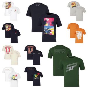 Camiseta de mangas curtas Personalização de tamanho grande da nova equipe de trajes de corrida F1 no verão de 2024