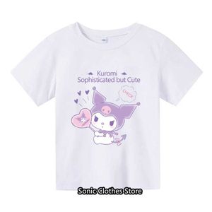 T-shirt estate New Kawaii Kuromi T-shirt di 3-13 anni Cartoon cartone animato Girls and Boys Girls Short Short Shorth