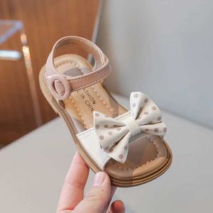 Sandalen Kinderschuhe Kind Sandalen neue Sommer Mode Beach Schuhe Mädchen Bogen Prinzessin Schuh weicher Slip flacher Bodensandalen Sandalen