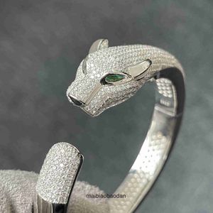High -End -Schmuckbänder für Cartre Womens 925 Silberschildes Goldarmband Kohlendiamantholz Holz Jaguar Diamant Cheetah Armband Original 1: 1 mit echtem Logo und Schachtel