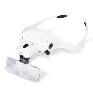 Acessórios Microblading Banding Goggles Maggles com luz LED e lentes de 5 conjuntos para bordando maquiagem permanente