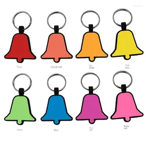 Dog Tag Wholesale 100pcs Bell Shape Pet Cat ID Silicone Double Side Custom Name&Number Anti-lost Pets Keychain Accessories