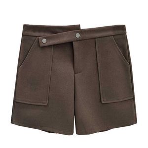 Kvinnors shorts plus size Womens Autumn/Winter 100 kg Fashionable Design Wool Shorts Casual Obique High midja stövlar Sur 1175L2403