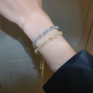 Braccialetto da tennis di strass alla moda di moda oro 18k