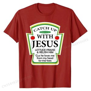 Herren T-Shirts Aufwärtstrend mit Jesus Hemd lustige christliche Geschenk T-Shirt süße persönliche Top-T-Shirts Baumwollmänner Tops Hemden Persönlich T240425