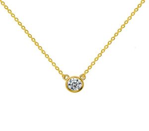 Sal 14k Gold Round Brilliant Cut Hthp Lab Grown Diamond Pendant Necklace för Prent273i7980553