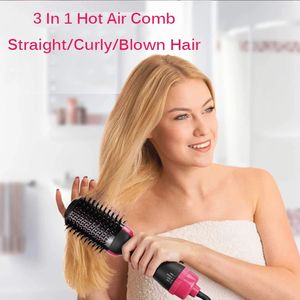 3 I 1 Air Brush One-Step hårtork och Volumizer Styler och torktumlare Blow Dryer Brush Professional 1000W hårtorkar 240429