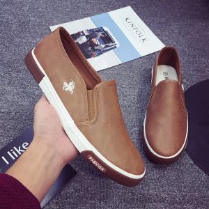 Botlar Yüksek Kaliteli Deri Erkekler Loafers Retro Boş Zamanlı Trendi Ayakkabı Nefes Alabilir Erkek Moda Kahverengi Erkek Ayakkabı Vulkanize Ayakkabılar