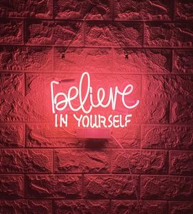 Believe in Yourself Handmade Real Glass Handmade Neon Wall Signs for Home Room Bedroom el Beach 13x10 Inches 7811337