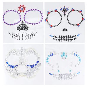 Tattoos Face Jewels Makeup Rhinestones Body Halloween Accessories Stickers Stick Jewelry Dead Temporary The Rainbow Day Diamonds Rave