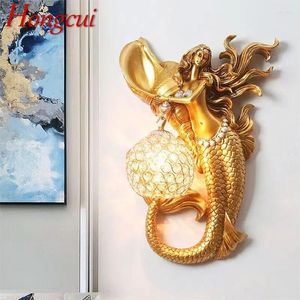 Lâmpadas de parede Hongcui lâmpada de sereia contemporânea personalizada e criativa sala de estar quarto corredor de decoração Luz de decoração