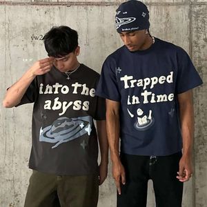 メンズTシャツ壊れた惑星特別な大きな刺繍フォームプリントハイストリートピュアコットンアンドレディーススポーツトップTシャツ6284