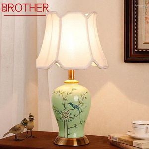 Table Lamps BROTHER Contemporary Ceramics Lamp American Style Living Room Bedroom Bedside Desk Light El Engineering Decorative