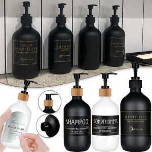 Set 500 ml Seifenspender Flaschen Shampoo und Duschgelflasche Nachfüllbares Lotion -Spender Badezimmerzubehör für Lotionspender