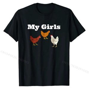 Men's T-Shirts Funny Chicken T Shirt for chicken farmers My Girls Tops Ts Coupons Design Cotton Men T Shirt Normal T240425