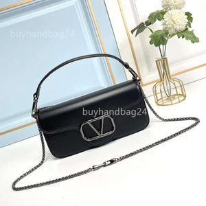 Vlogoo Baguette Cow Handheld Purse Lady 2024 New Valentyno Womens Fashion Metal Chain Designer Leather Miniloco Shoulder Bag Straddle Bags 4ZJI