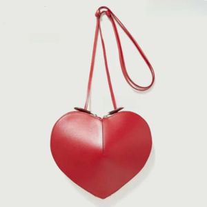 Evening Bags Fashion Peach Heart Shape Shoulder Bag Leather Tote Women 2024 Trend Chic In Cute Purse Simple Versatile Brand Designer Sma 5549