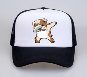 Dabbing Bulldog Print Women Baseball Cap Sommer Cool Dad Hut Mesh Trucker Hut Verstellbare Männer Cartoon Bulldog