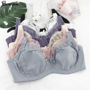 Bras beauwear kadınlar çiçek dantel bras perspektif altbalık sütyen seksi iç çamaşırı artı beden braliette büyük fincan 36-46 e y240426