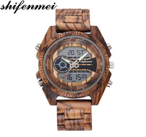 Watches Men Fashion Watch 2019 Wood Watch Digital Analog Sports Watches Digital Man Wood Wristwatch Male Relogio Masculino LY1917654752