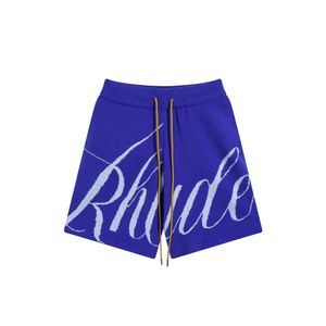 남자 바지 rhude 짧은 남자 여름 스포츠 반바지 bule red fashion be popular s m l xl 탄성 허리 편안한 길거리 또는 999 Warmth 001