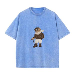 Herren T-Shirt Teddybär Print Designer T-Shirt Männer und Frauen Modepaar lässige Lose Tops